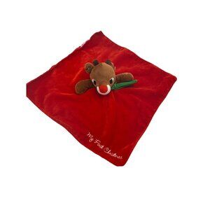 My First Christmas Rudolph the Red Nose Reindeer‎ Lovey Security Blanket Rattle